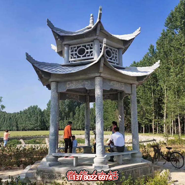 多層中式涼亭，完美雕塑戶外公園