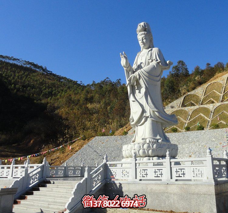 大理石觀音浮雕滴水景區裝飾雕像——美化景區的利器