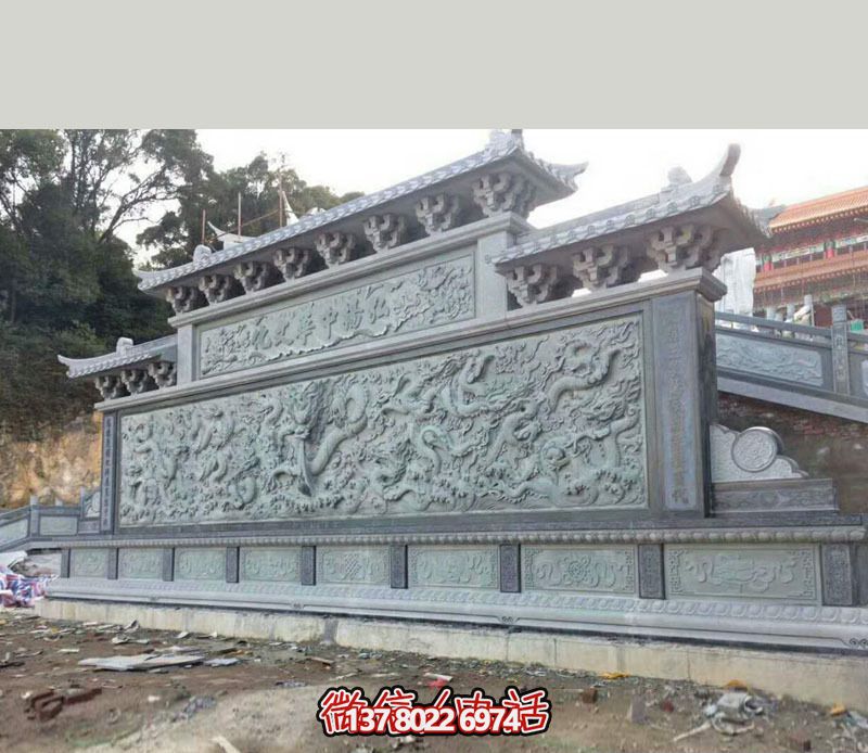 宗教寺廟園林九龍壁景觀石雕