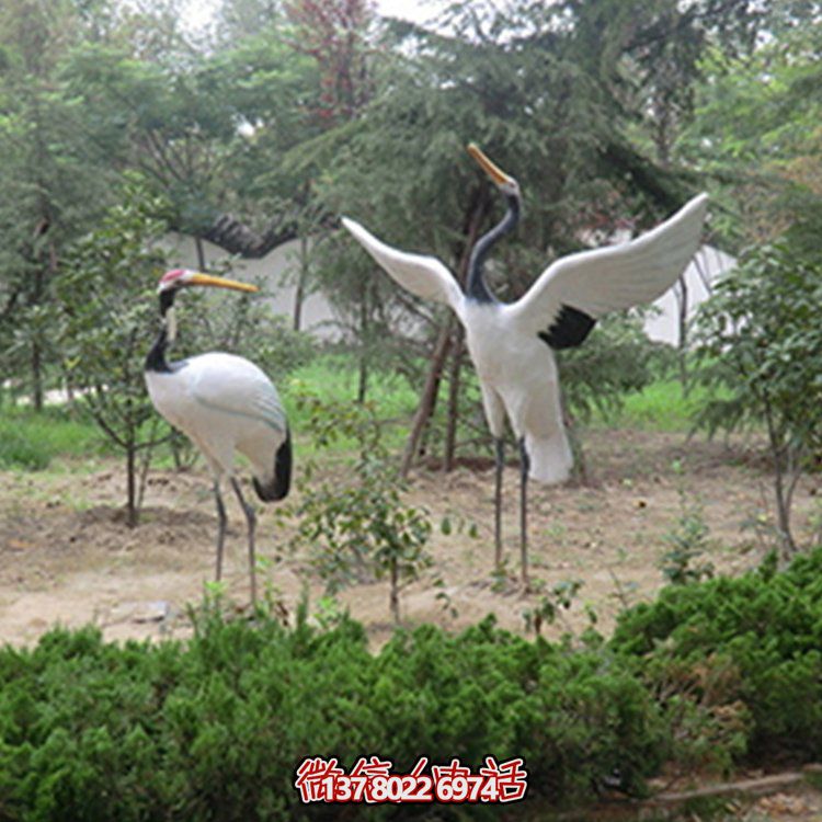 公園景區玻璃鋼仿真動物仙鶴